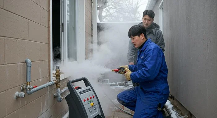 선감동 언 수도 녹임 해빙 업체 해빙 작업 안전하게 진행