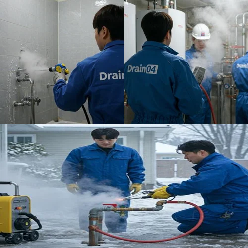 풍도동 수도관 동파 하수구 녹여서 시원한 통수 약속