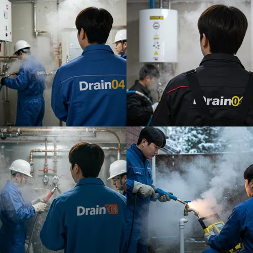 풍도동 수도 동파 녹임 해빙 빠르게 녹여서 복구 완료