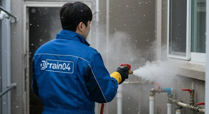 부곡동 언 수도 녹임 해빙 업체 겨울철 하수구 긴급 복구