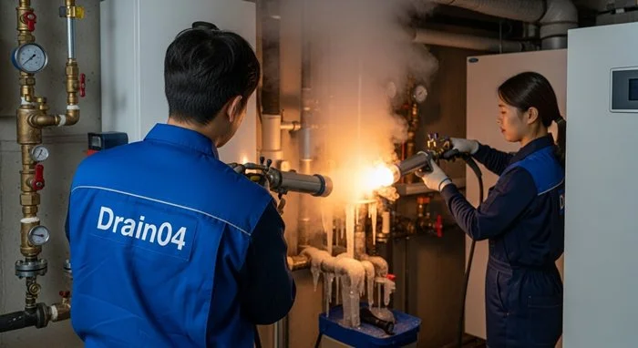 사동 수도관 동파 하수구 녹여서 시원한 물줄기