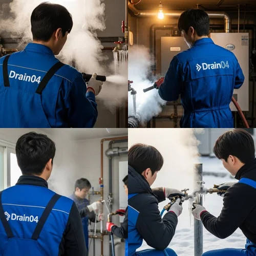 풍도동 언 수도 녹임 해빙 업체 하수구 해빙 신속하게 처리