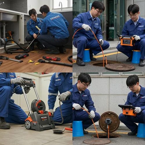 안산시 하수구막힘 뚫음 작업... 반월공단 공장 배관