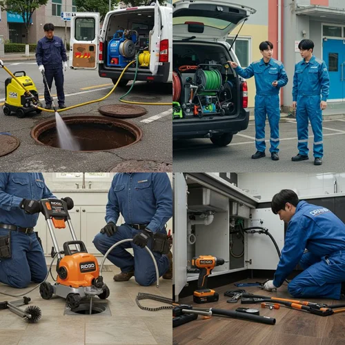 단원구 하수구 고압세척 횡주관 청소