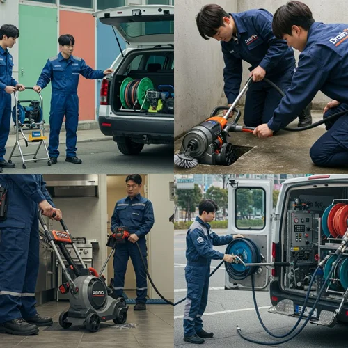 단원구 하수구 고압세척 횡주관 청소