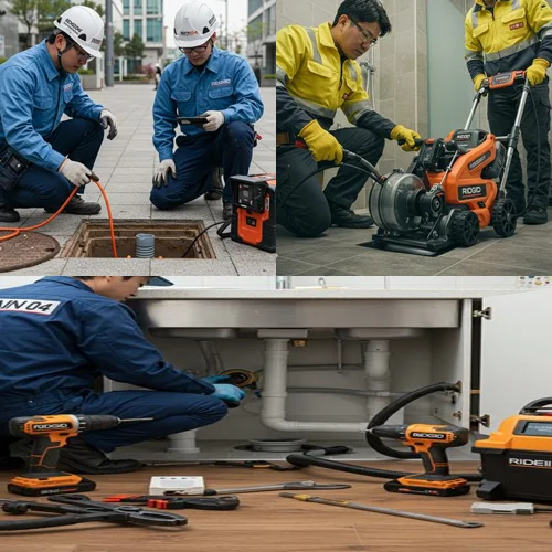 화정동 변기 막힘 수리 관통기 작업