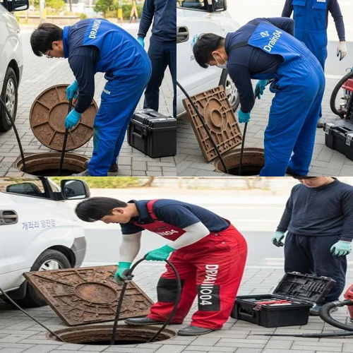 본오동 하수구 고압세척 우성아파트